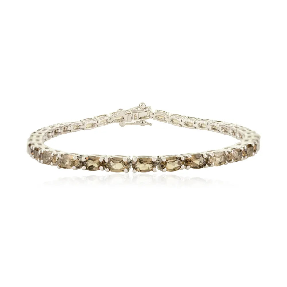 Exporter Bulk Order Best Selling Products Genuine Smokey Topaz Statement Bracelet Oval Cut