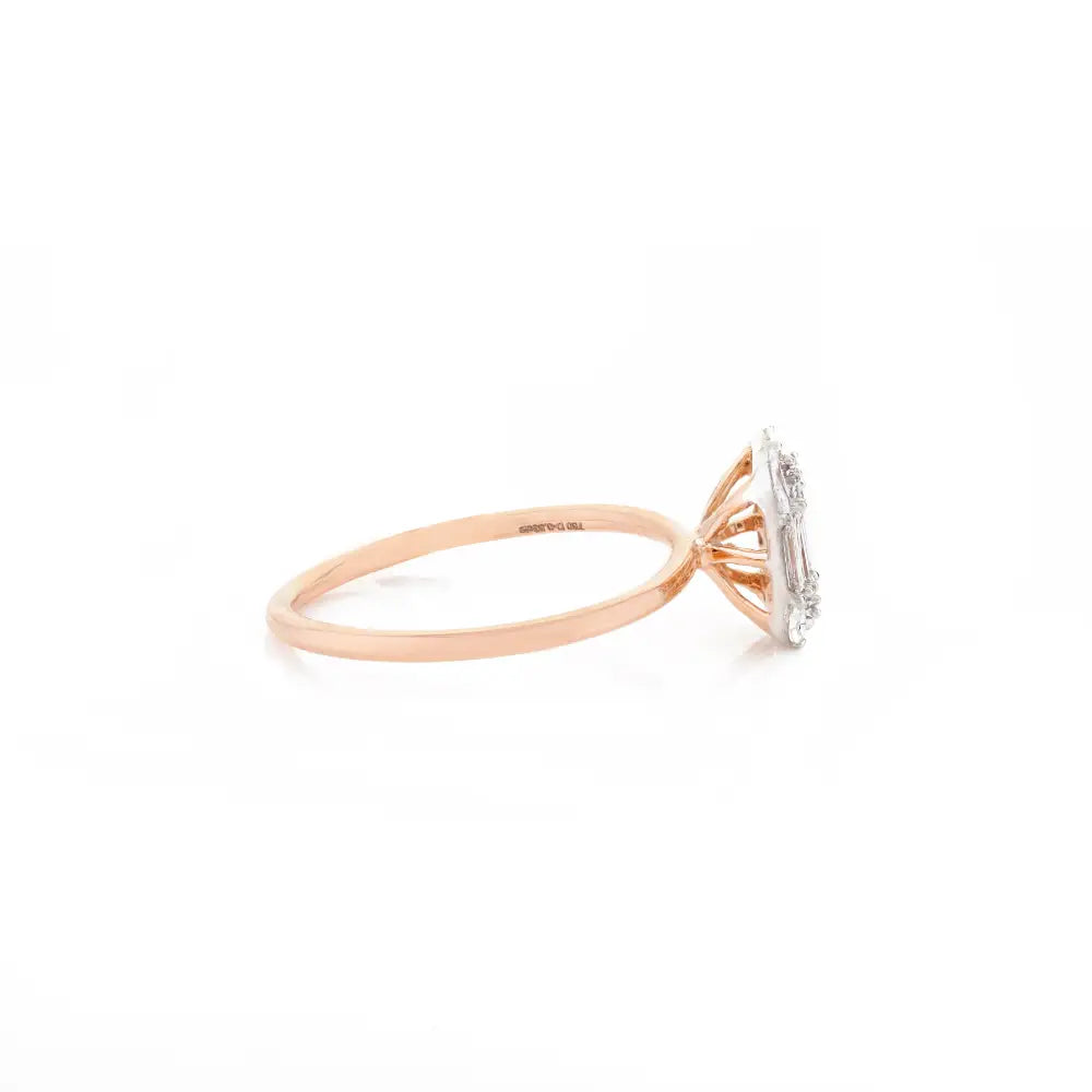 Wholesale Price Natural Mix Cut Diamond Engagement Ring 18K Rose Gold Bridesmaid Gift