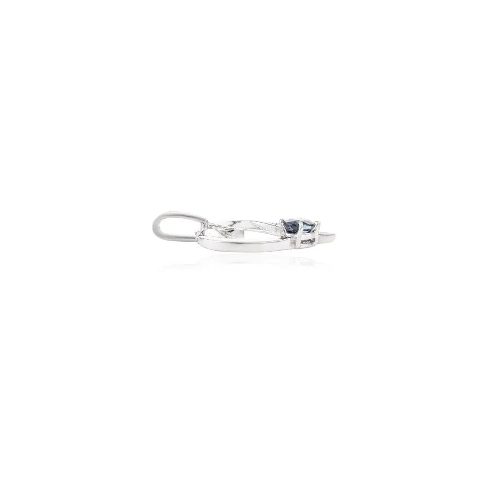 High Grade Jewelry September Birthstone Sapphire & American Diamond Heart Shape Pendant For Women's