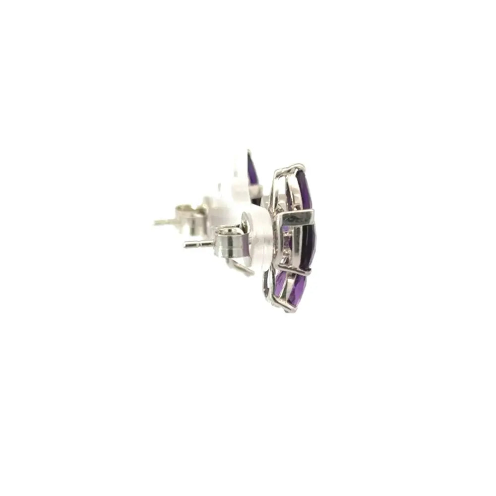 Newly Design Real Amethyst Handmade Stud Earrings Fine Wholesale Jewelry Supplier