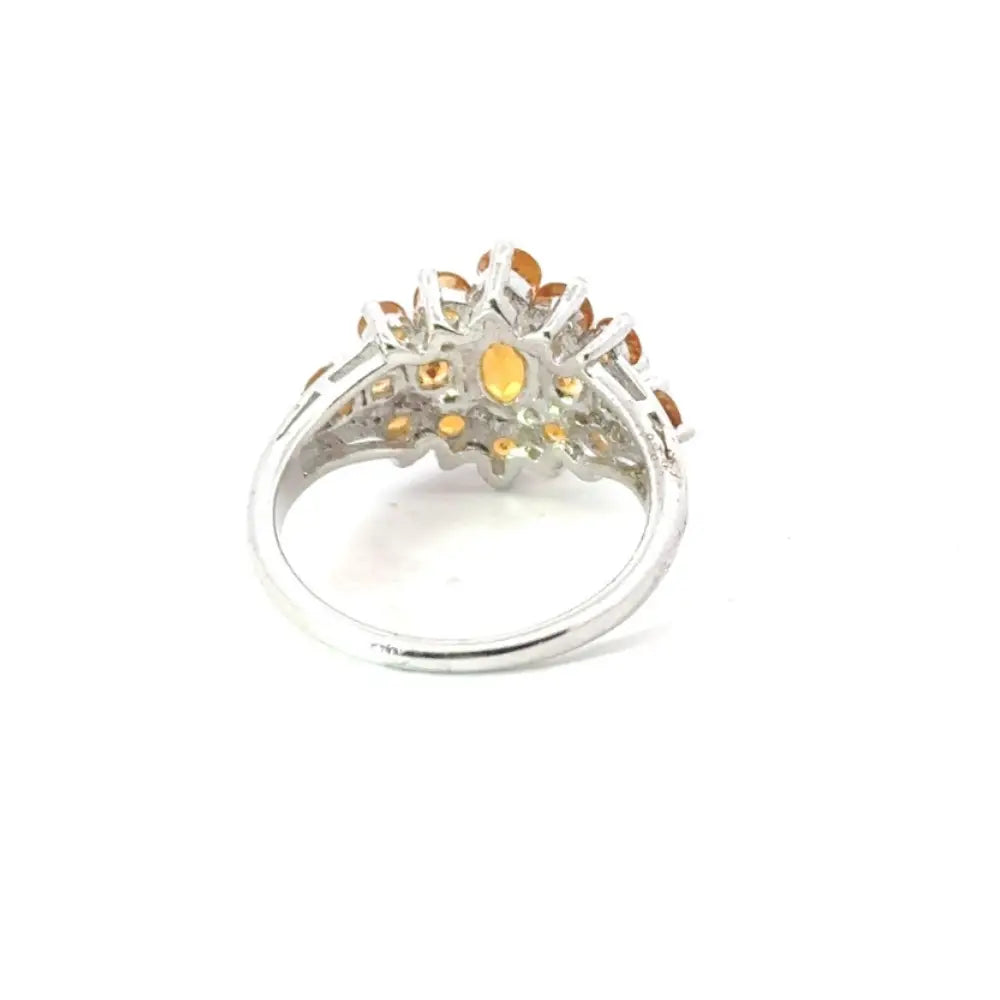 Semi Precious 100% Natural Citrine Promise Ring In Solid 925 Silver Trending Jewelry