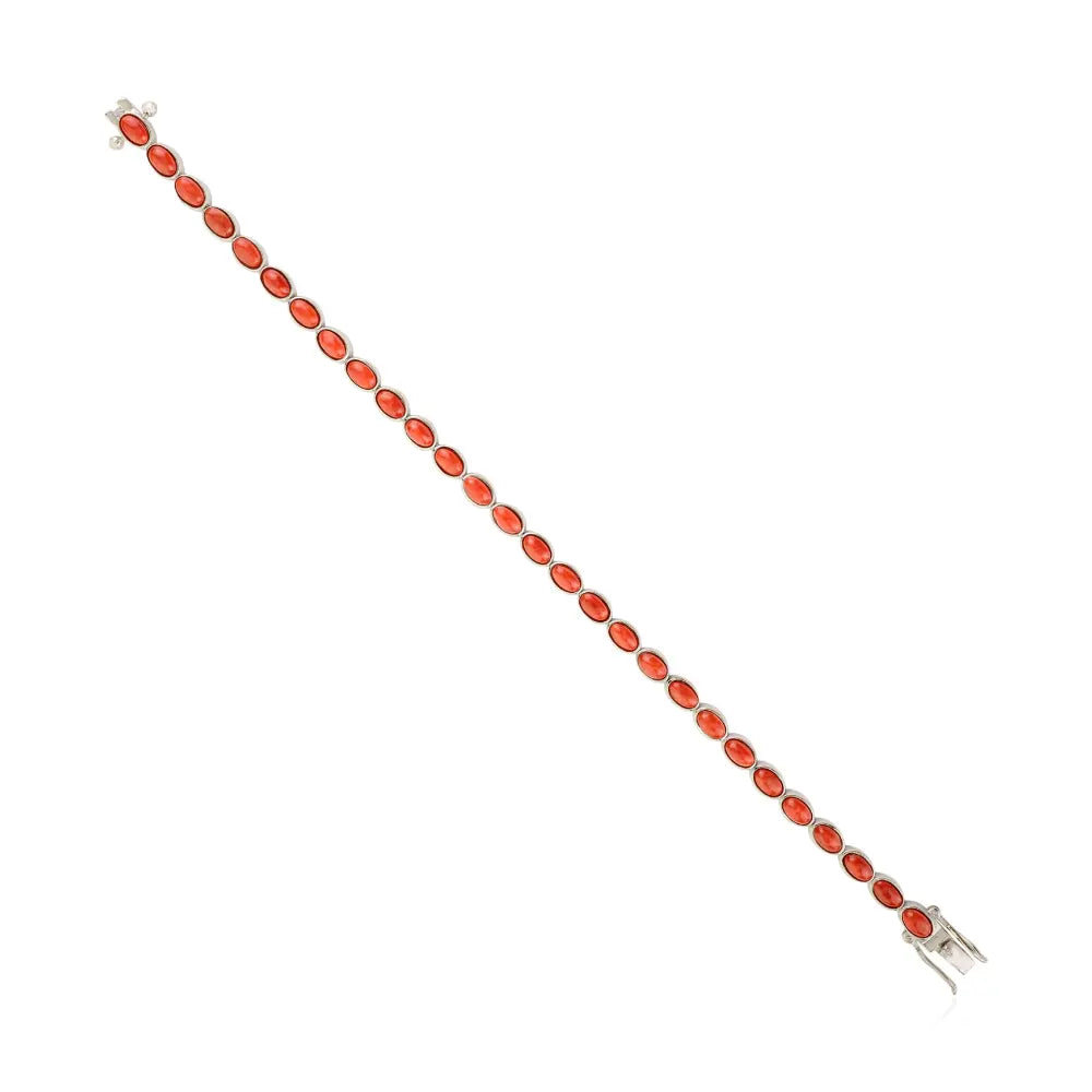 Best Top Seller Pure 925 Sterling Silver Jewelry Handmade Real Coral Stackable Bracelet