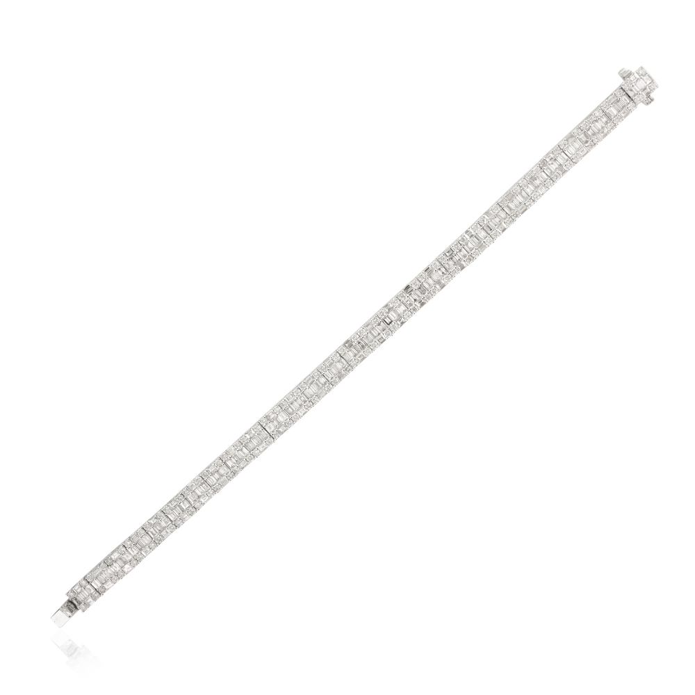 Sparkle Jewelry 14K White Gold Natural Diamond Statement Tennis Bracelet Wedding Accessories