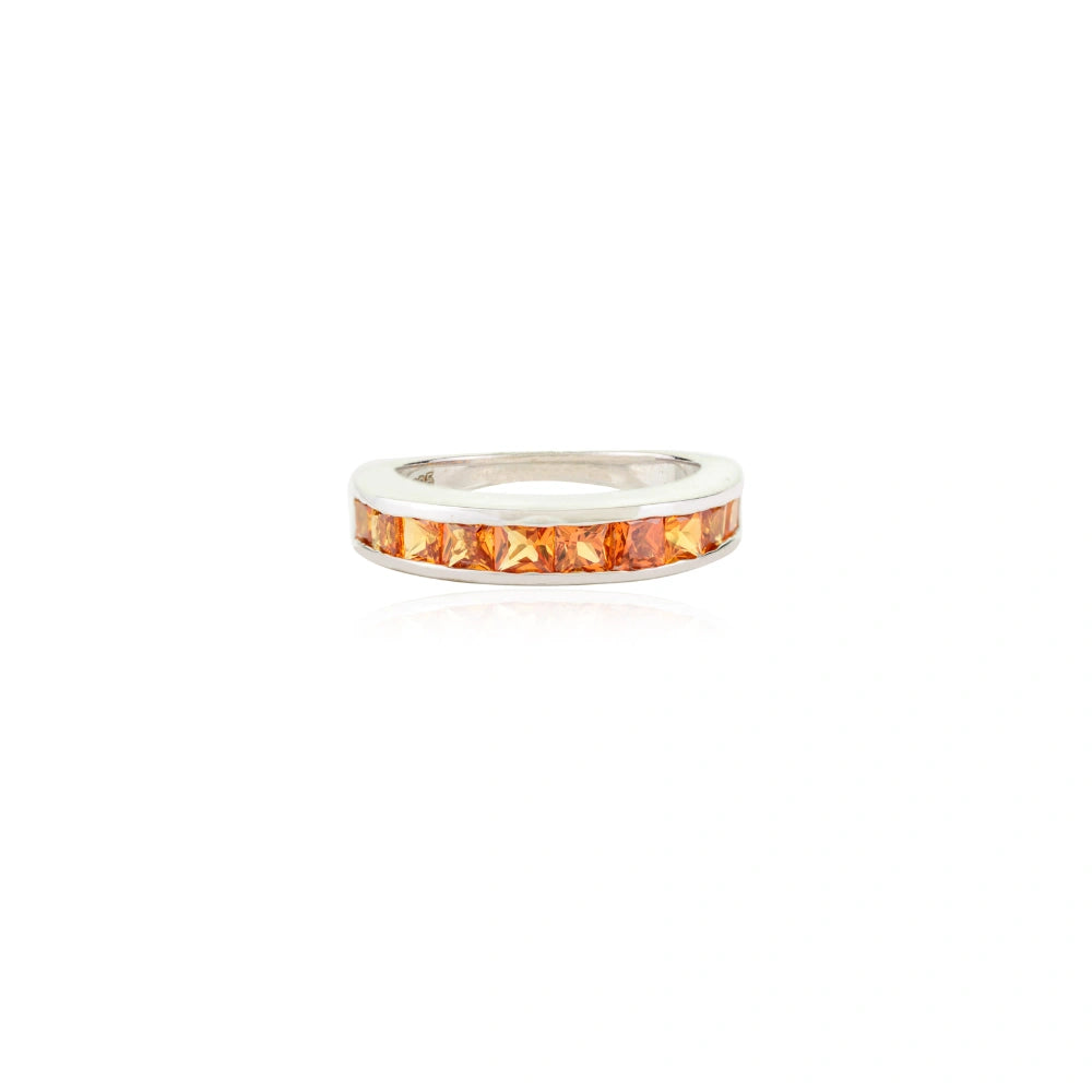 Precious Gemstone Handmade Real Orange Sapphire Stackable Ring High Grade Jewelry