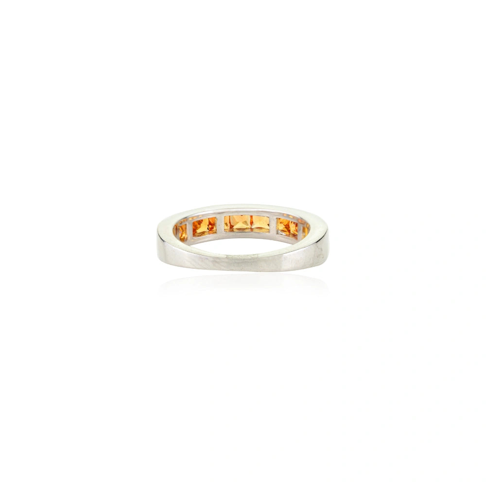 Precious Gemstone Handmade Real Orange Sapphire Stackable Ring High Grade Jewelry