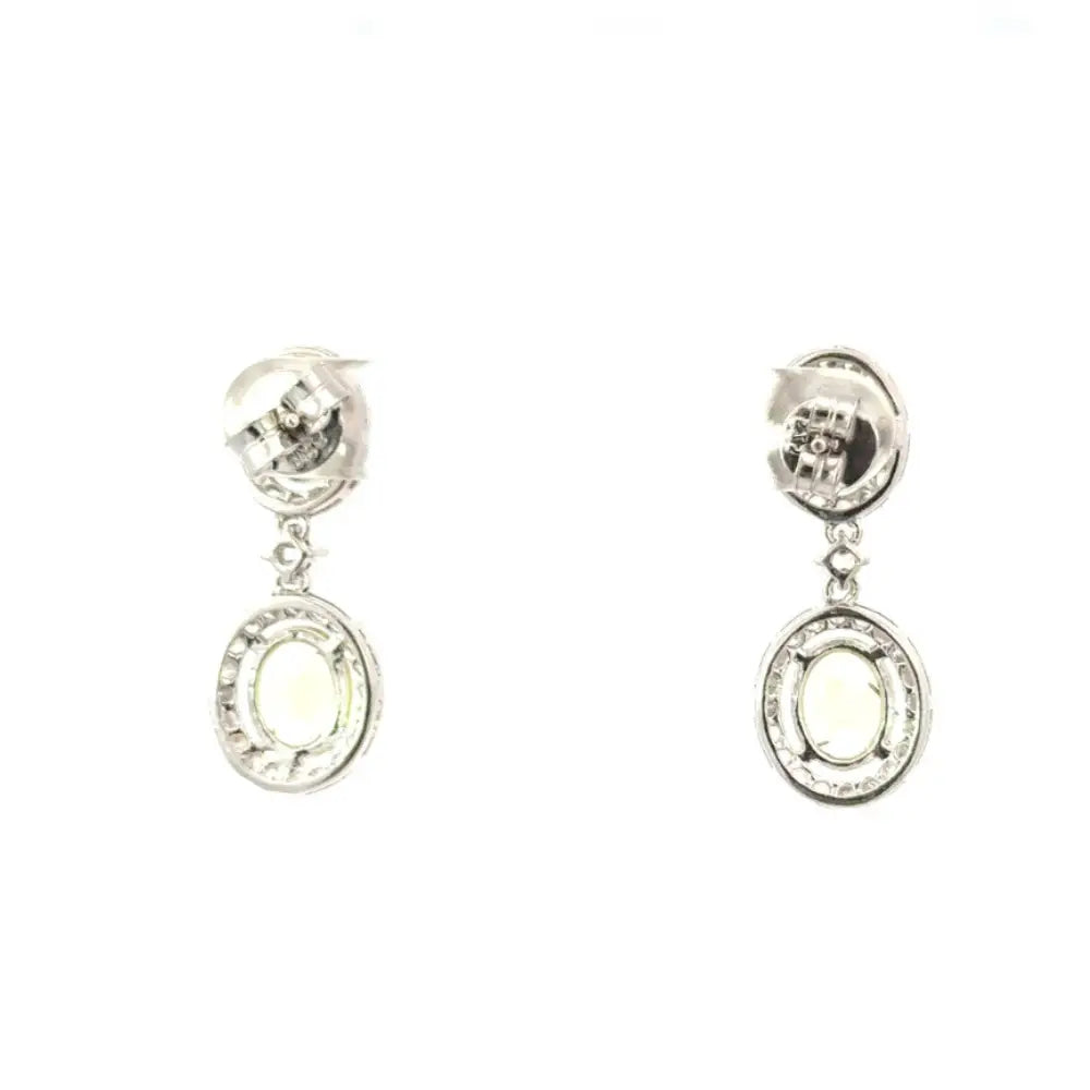 August Birthstone Peridot & American Diamond Drop Earrings For Wedding Custom Made Jewelry