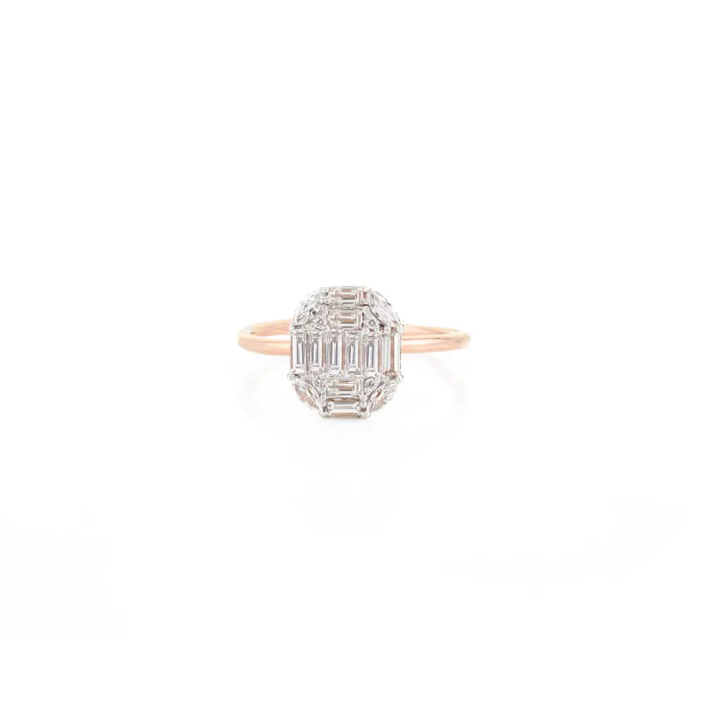 Wholesale Price Natural Mix Cut Diamond Engagement Ring 18K Rose Gold Bridesmaid Gift
