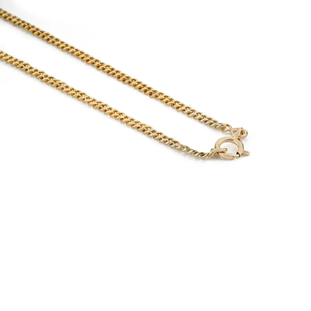 Square Cut Emerald Curb Link Chain Solitaire Gemstone Pendant Necklace Fine 14K Gold Jewelry