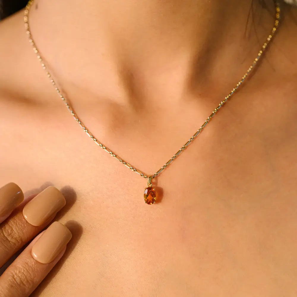 Oval Cut Citrine Ring Earrings & Pendant Single Stone Combo Set Everyday Dainty Jewelry
