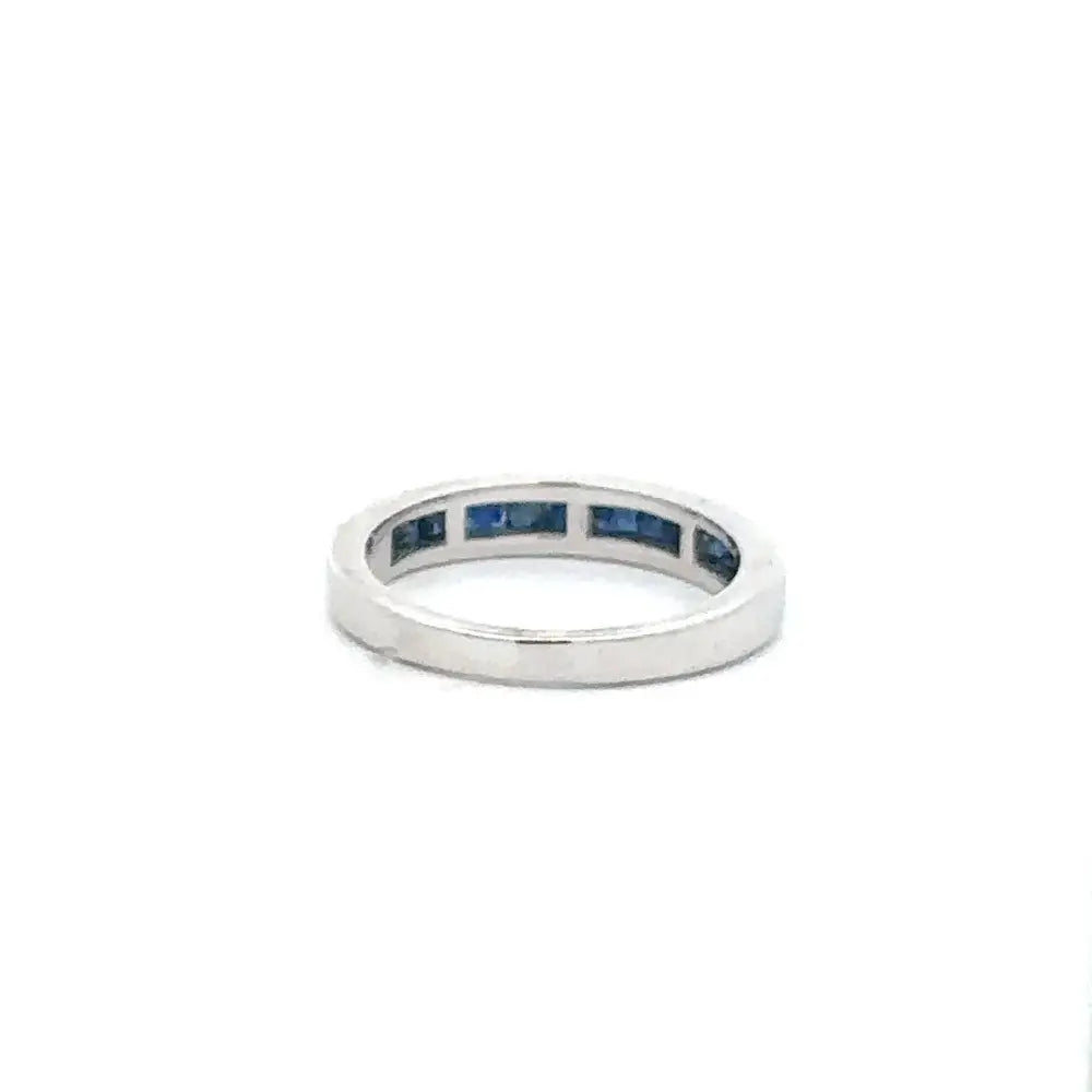 Elegant & Classic Sterling 925 Silver Sapphire Half Eternity Band Ring Trending Jewelry Supplier