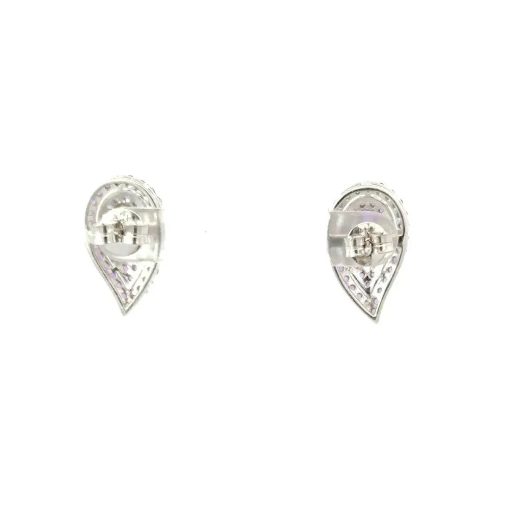 Fine Wholesale Jewelry 100% Natural Amethyst Teardrop Stud Earrings For Wedding In 925 Silver