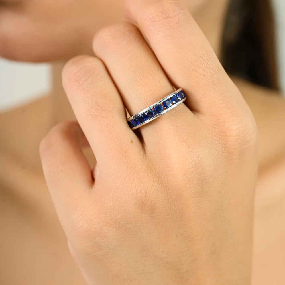 Exporter Top Quality Handmade Real Blue Sapphire Stackable Ring Gorgeous Best Top Seller