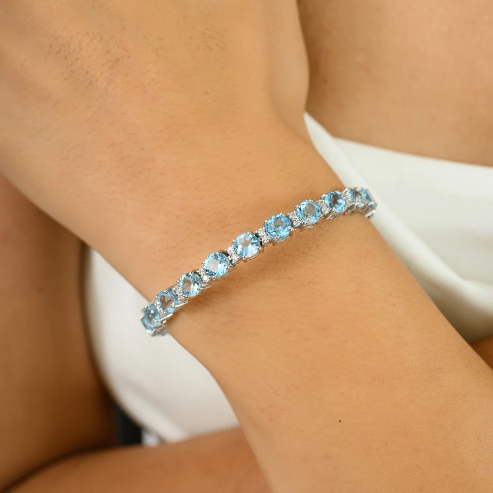Exporter Unique Design 100% Natural Blue Topaz & American Diamond Statement Bulk Order Available