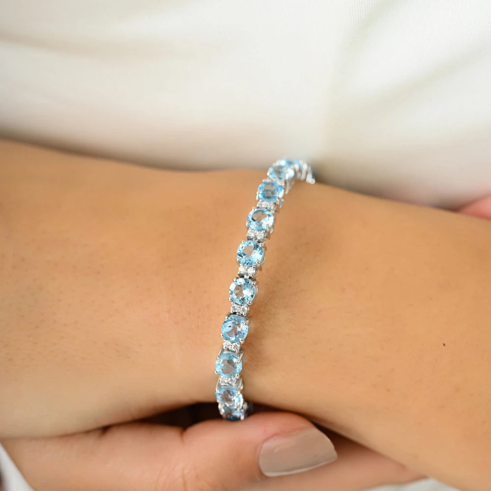 Exporter Unique Design 100% Natural Blue Topaz & American Diamond Statement Bulk Order Available