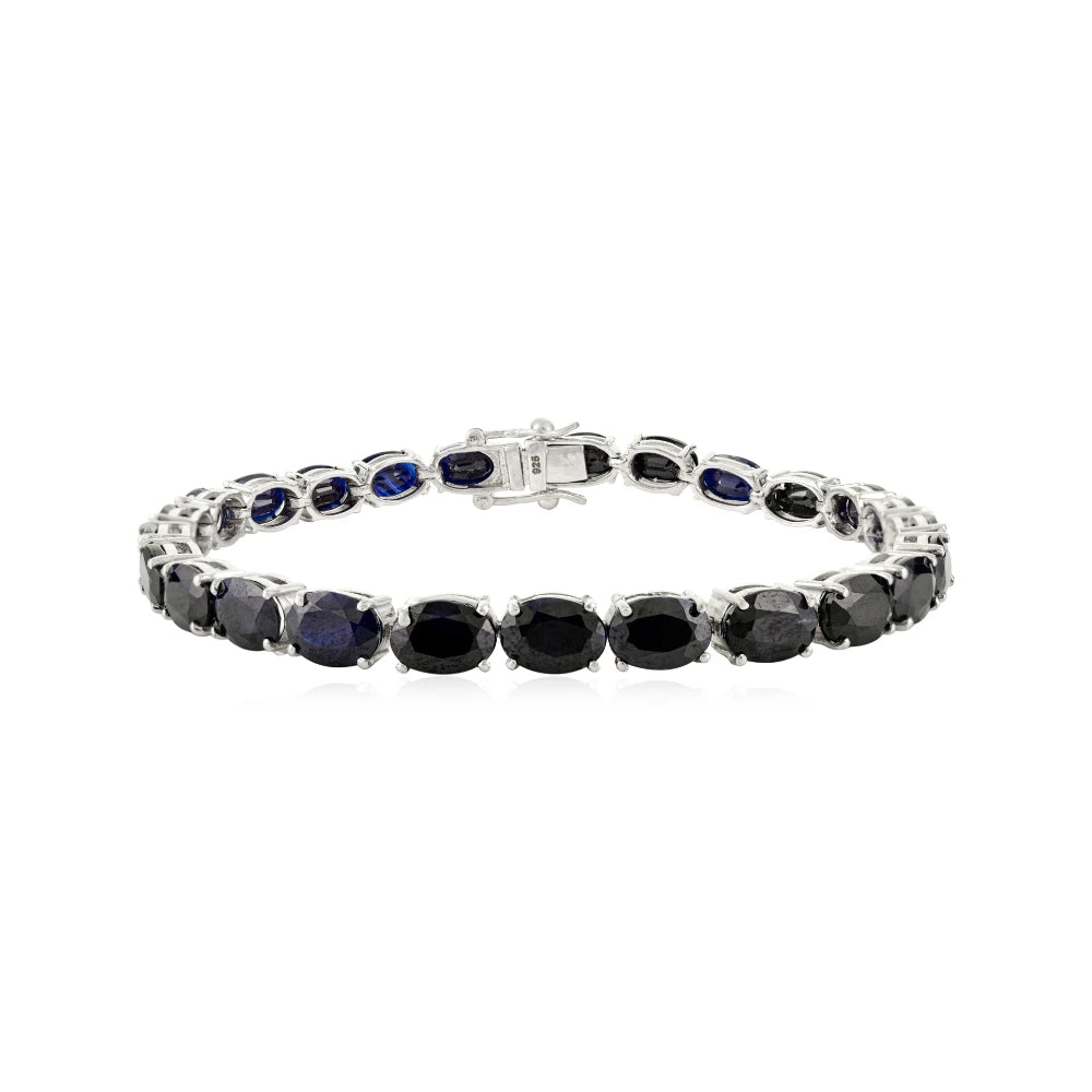 September Birthstone Unique Design Genuine Blue Sapphire Tennis Bracelet New Trendy Products
