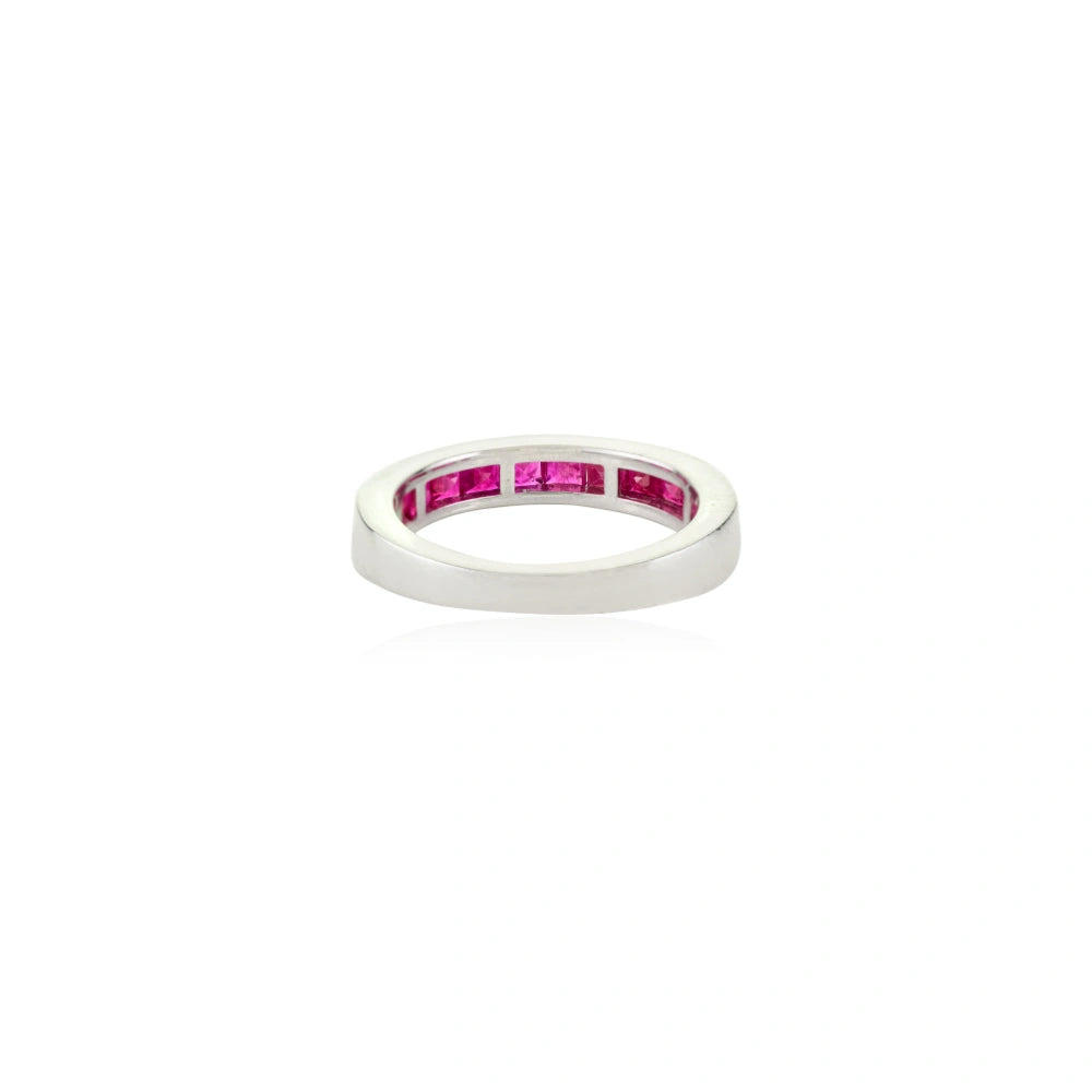 Delicate Modern Design Real Red Ruby Gemstone Ring For Unisex Unique Jewelry July Birthstone