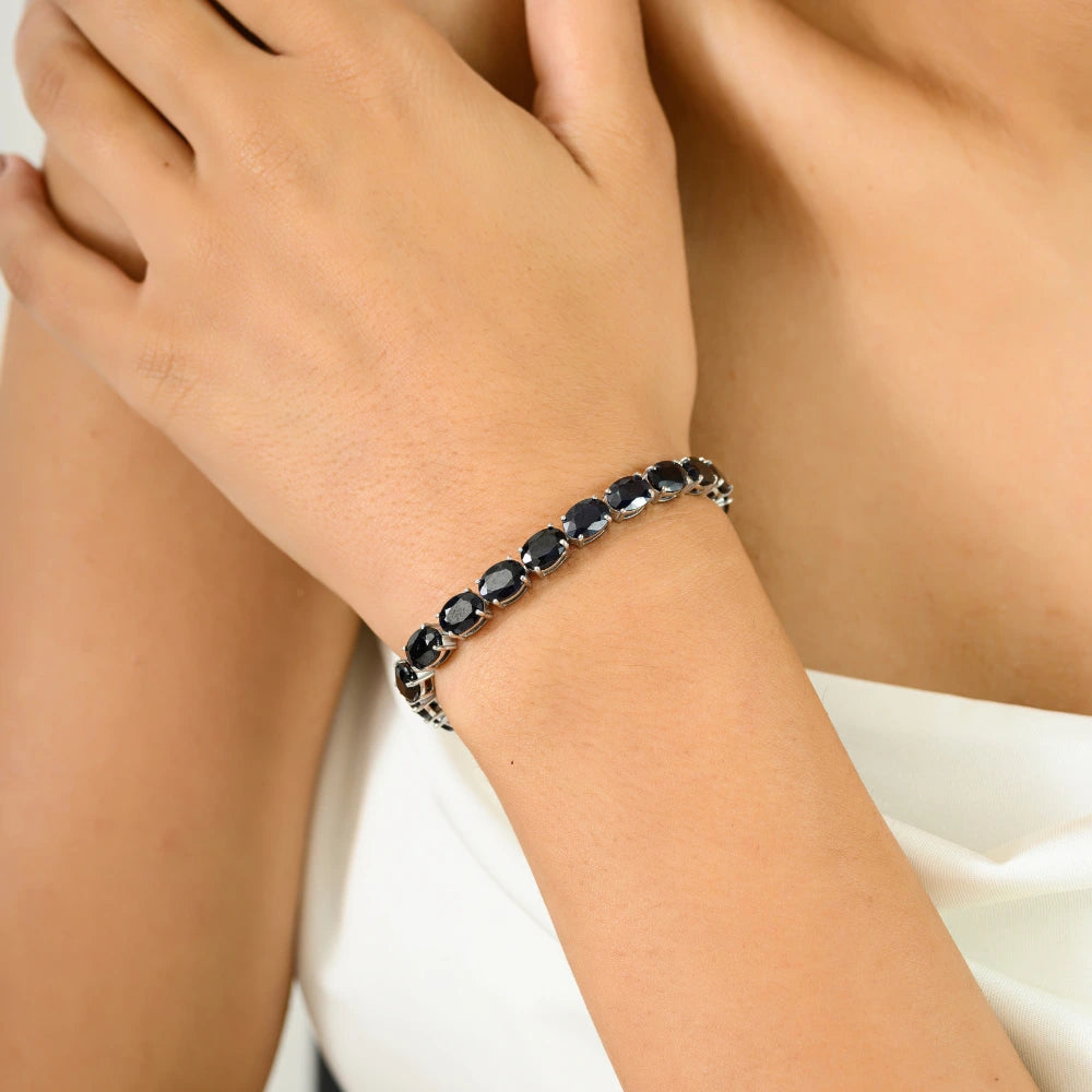 September Birthstone Unique Design Genuine Blue Sapphire Tennis Bracelet New Trendy Products