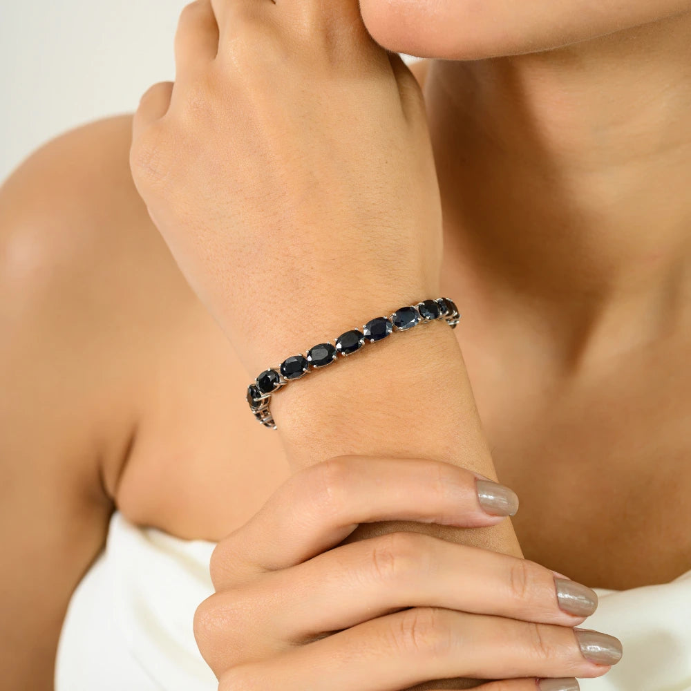 September Birthstone Unique Design Genuine Blue Sapphire Tennis Bracelet New Trendy Products