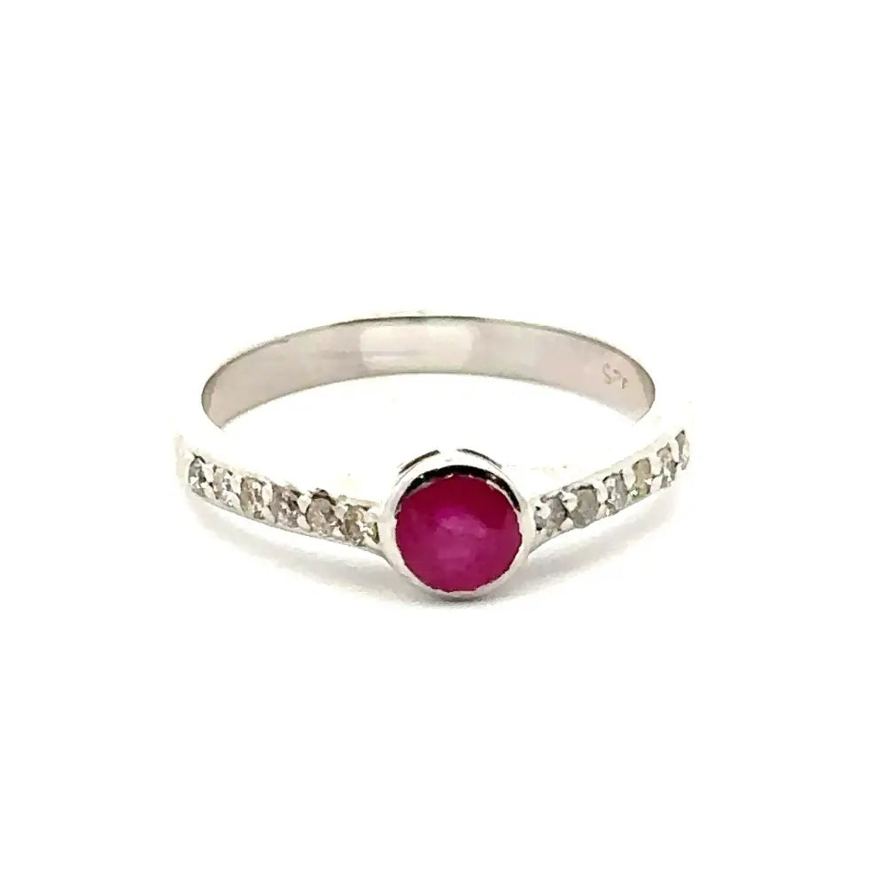 July Birthstone Genuine Ruby & American Diamond Solitaire Ring For Unisex Custom Made Jewelry Manufacturer