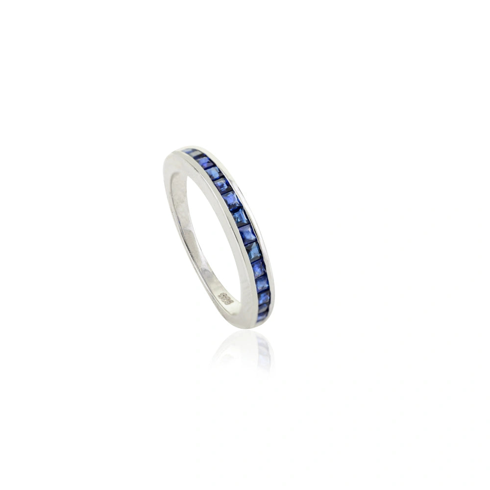 Precious Gemstone Jewelry Genuine Blue Sapphire Stackable Ring Top Quality Products