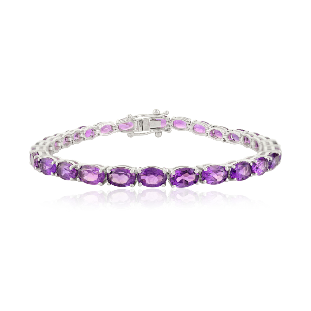 February Birthstone Handmade Real Amethyst Gemstone Bracelet For Women Exporter Low Price