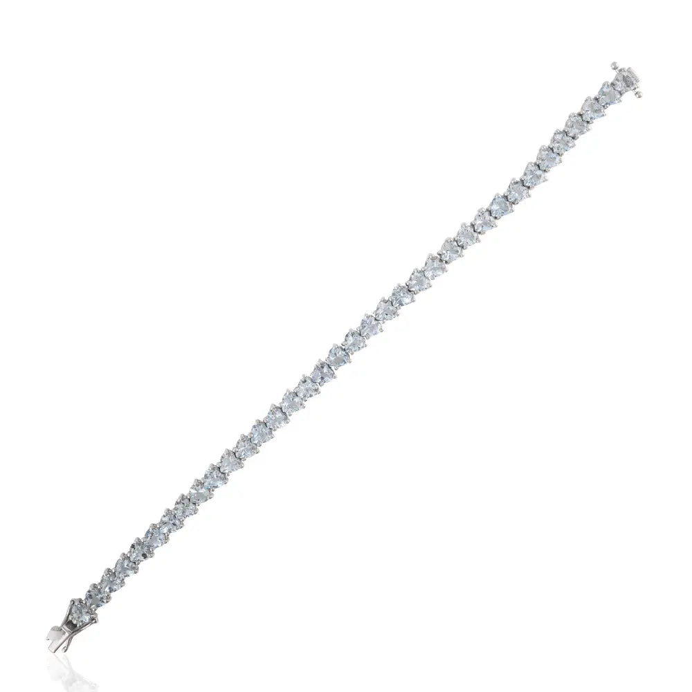 Heart Shape Aquamarine Stackable Bracelet For Daily Wear Fine Wholesale Item In Bulk Order