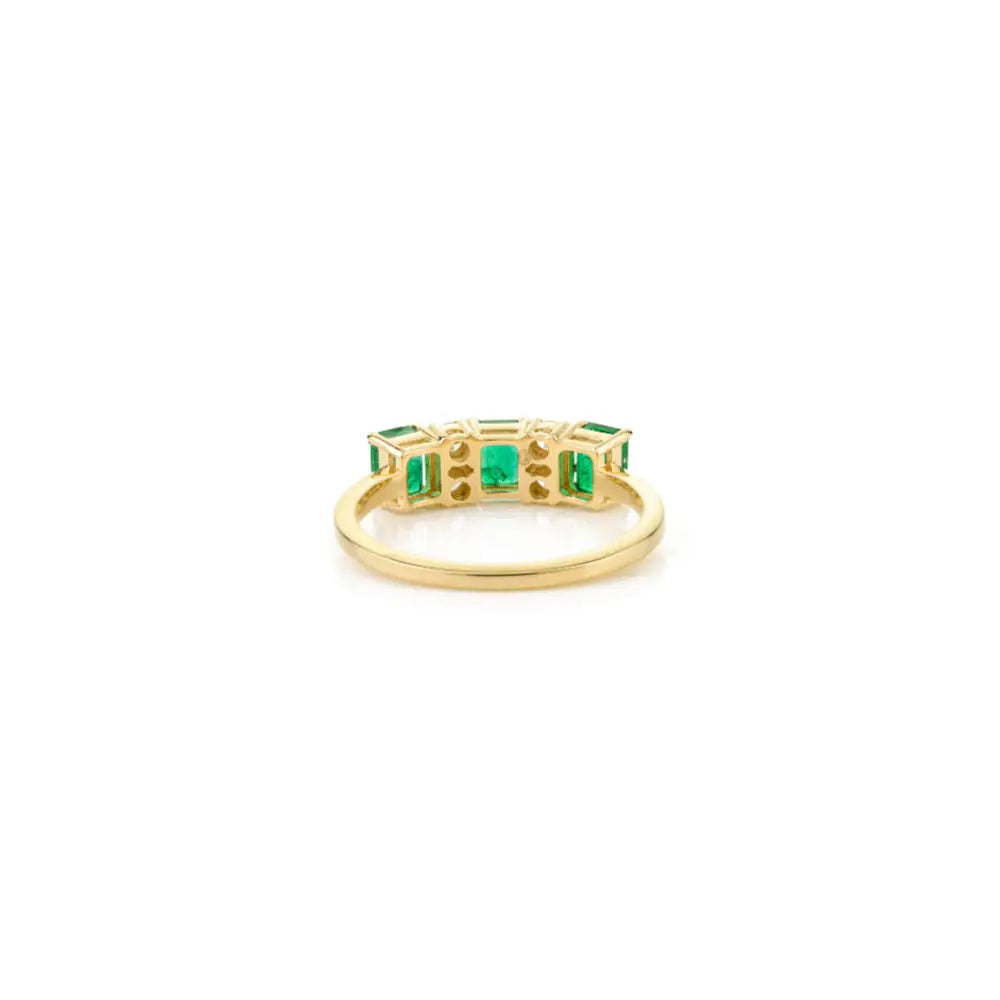 Zambian Emerald & Diamond Wholesale 14K Yellow Gold Engagement Ring Customized Jewelry