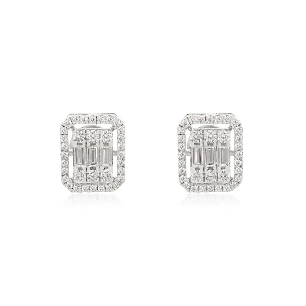 Luxurious Natural Diamond Statement Stud Earrings For Wedding Wholesale Price Jewelry