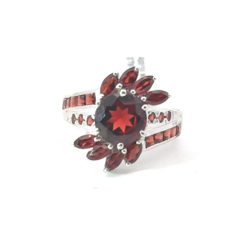 Most Beautiful 100% Natural Garnet Wedding Ring Set In 925 Solid Silver Designer Jewelry
