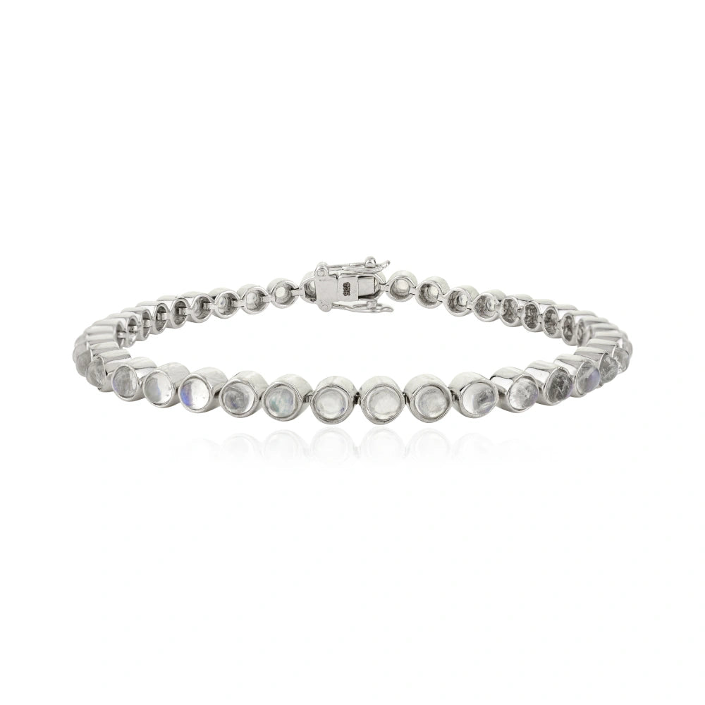 Wholesale Item In Bulk Genuine Moonstone Sleek Bracelet 925 Sterling Silver Fine Jewelry