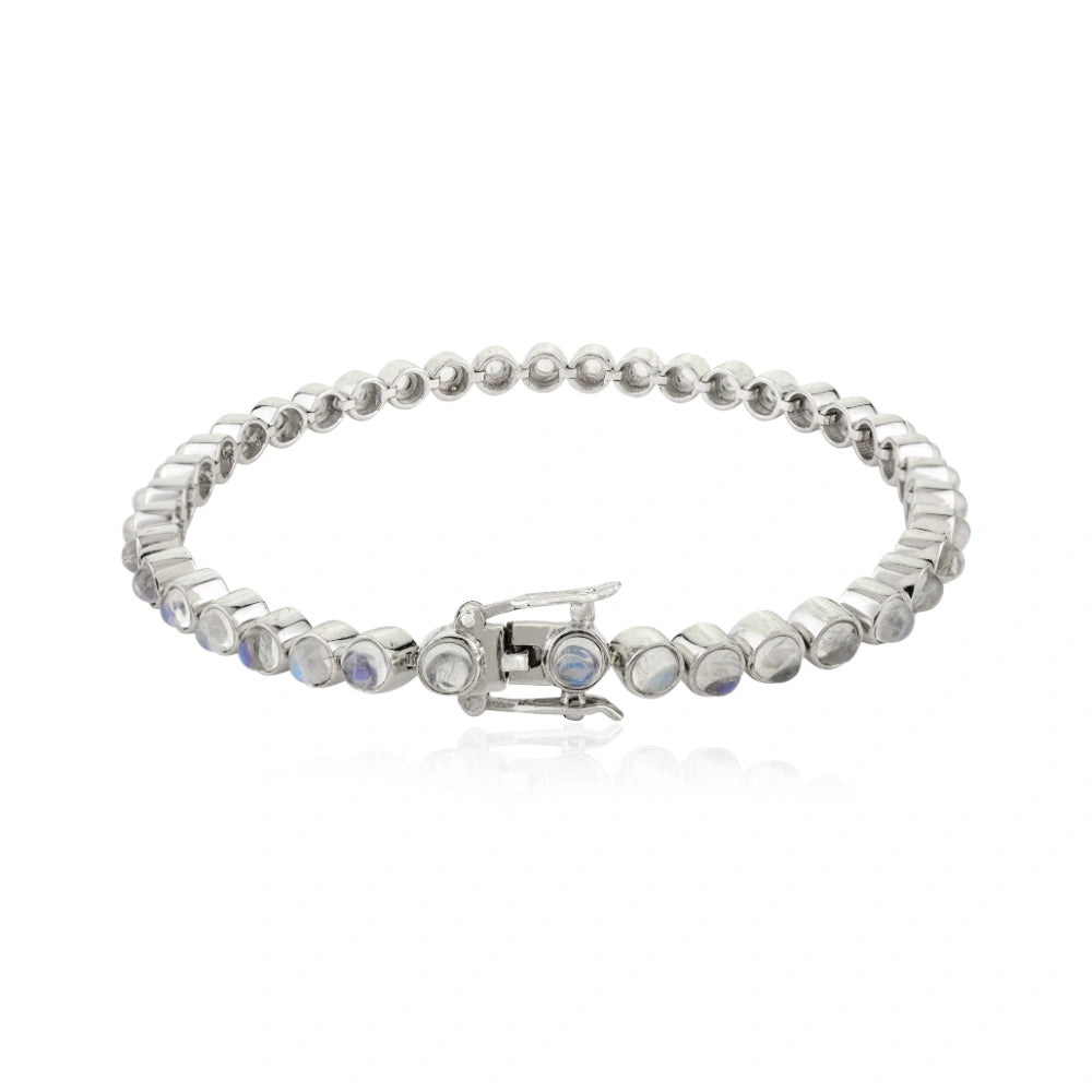 Wholesale Item In Bulk Genuine Moonstone Sleek Bracelet 925 Sterling Silver Fine Jewelry