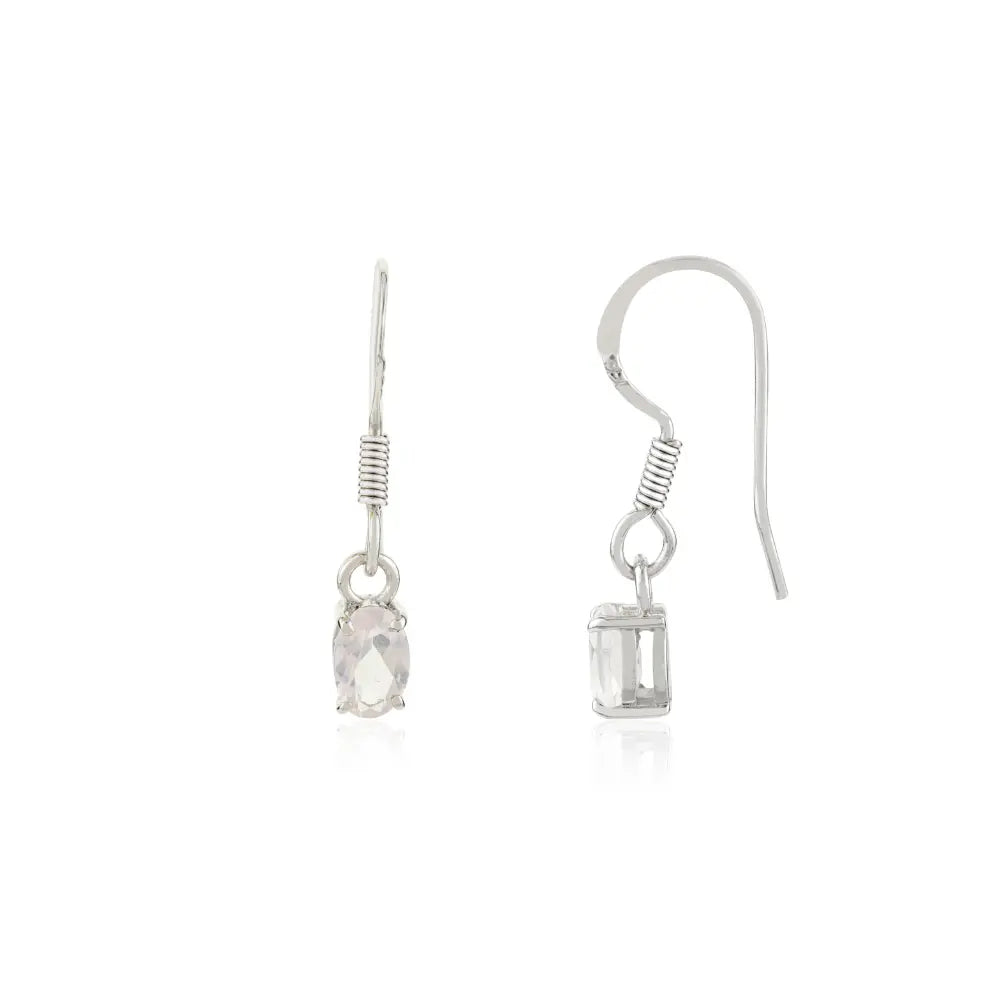 Top Seller Handmade Real Rose Quartz Gemstone Dangle Earrings 925 Silver Fine Jewelry