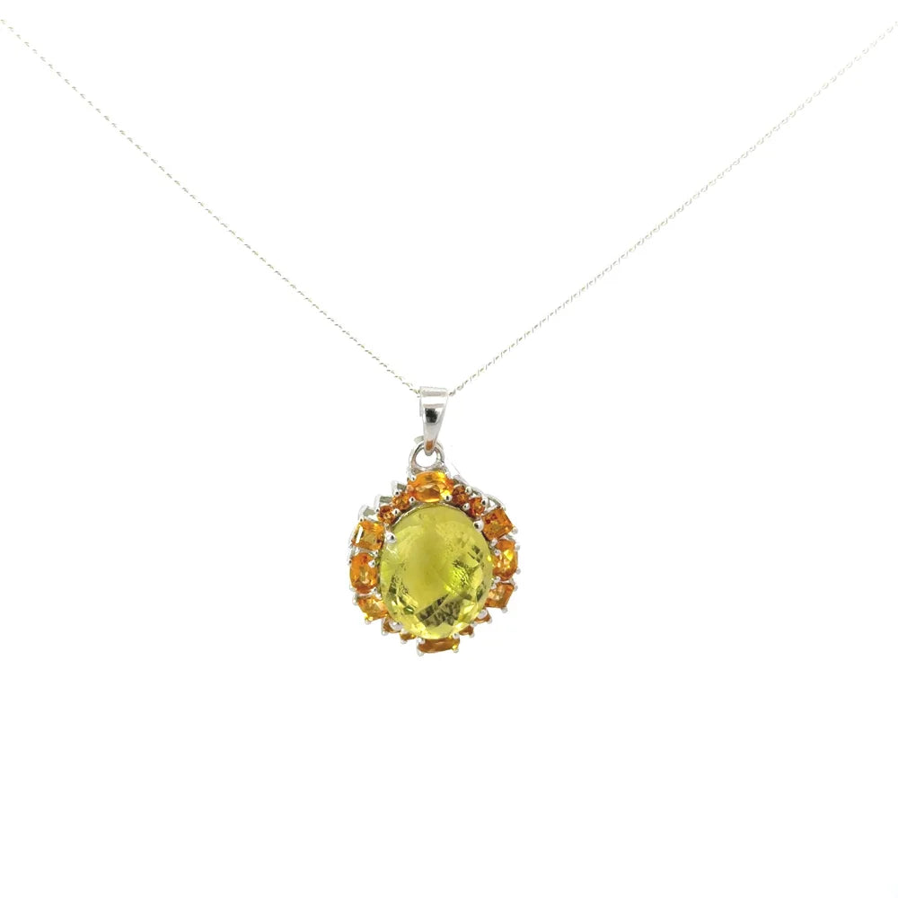 925 Solid Silver Birthstone Jewelry Genuine Multi Gemstone Statement Pendant