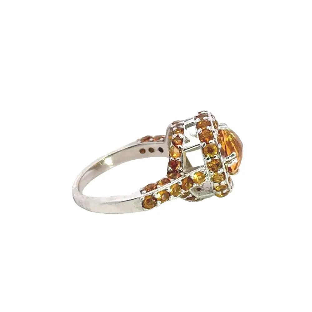 Stunning Most Beautiful Round Cut Citrine Promise Ring Custom Made Jewelry Supplier