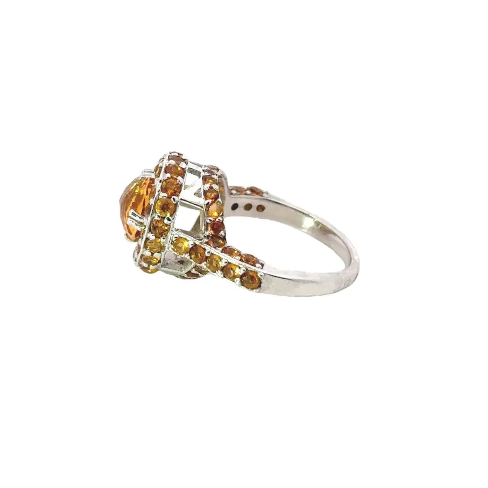 Stunning Most Beautiful Round Cut Citrine Promise Ring Custom Made Jewelry Supplier