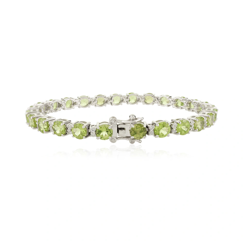 Box Lock Unique Design Natural Peridot & American Diamond Statement Bracelet Bulk Order