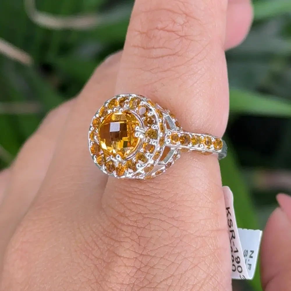Stunning Most Beautiful Round Cut Citrine Promise Ring Custom Made Jewelry Supplier