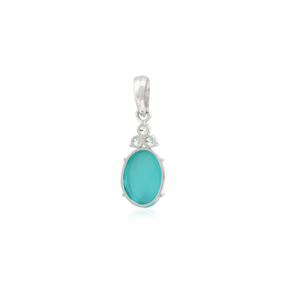 Best Selling Products 100% Natural Turquoise & American Diamond Cabochon Pendant New Arrivals