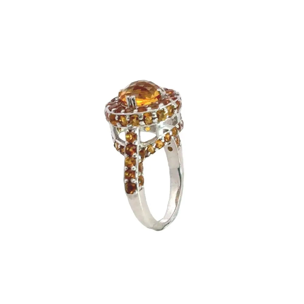 Stunning Most Beautiful Round Cut Citrine Promise Ring Custom Made Jewelry Supplier