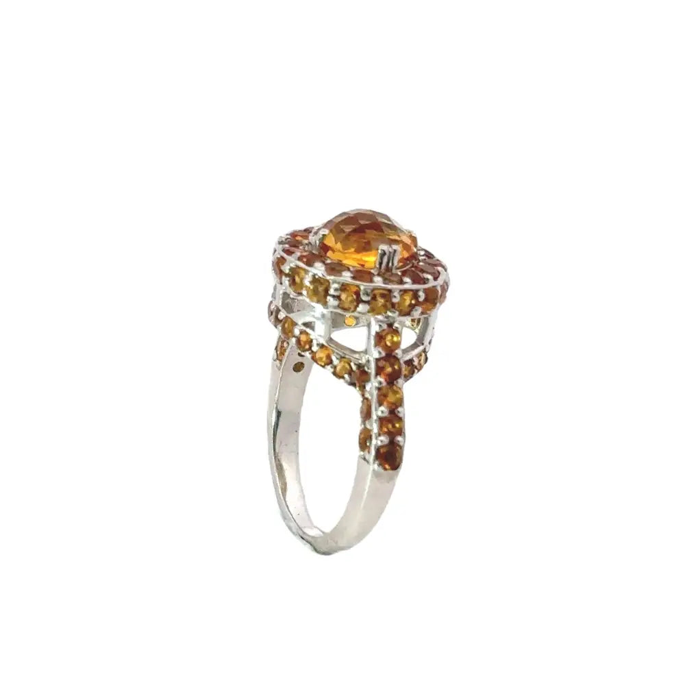 Stunning Most Beautiful Round Cut Citrine Promise Ring Custom Made Jewelry Supplier