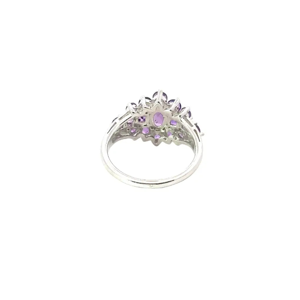 Latest Design Top Quality Natural Amethyst Wedding Index Finger Ring Set In 925 Sterling Silver