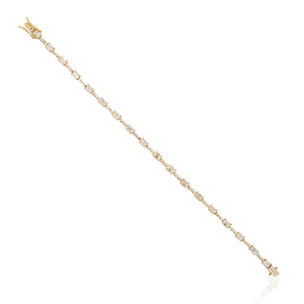 Stunning 14K Real Yellow Gold Natural Diamond Tennis Bracelet Trending Jewelry Manufacturer