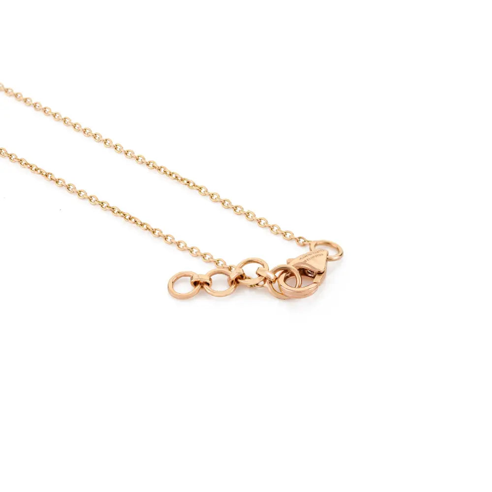 K18 Rose Gold Natural Ruby & Diamond Flower Shape Pendant Chain Necklace For Women