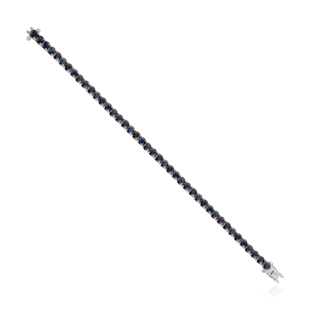 100% Authentic Round Cut Blue Sapphire Statement Bracelet Bulk Order September Birthstone