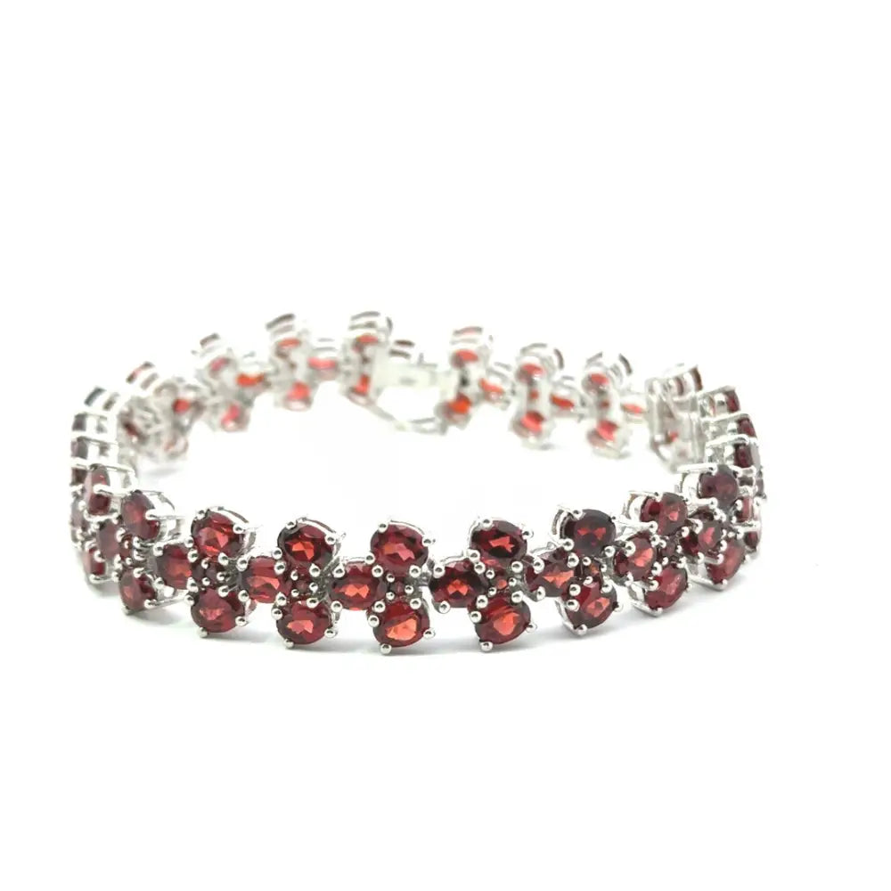 Custom Made Jewelry Manuafcturer Real Garnet Statement Bracelet For Wedding Accessories