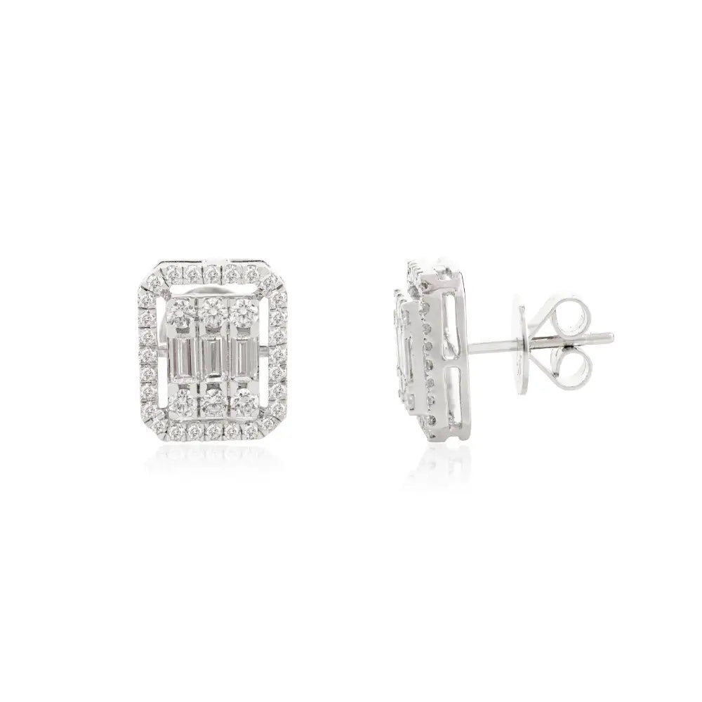 Luxurious Natural Diamond Statement Stud Earrings For Wedding Wholesale Price Jewelry