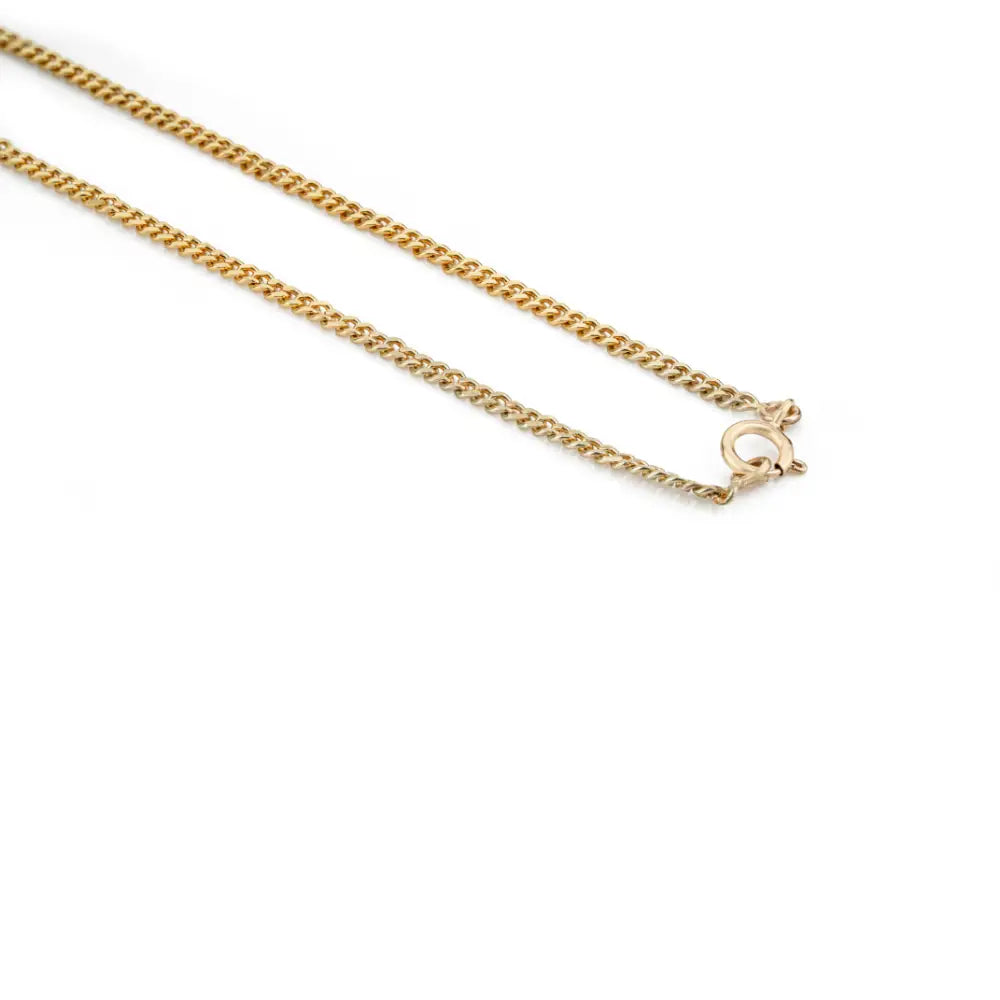 Prong Set Blue Sapphire Miami Cuban Chain Single Stone Pendant Necklace K14 Solid Yellow Gold
