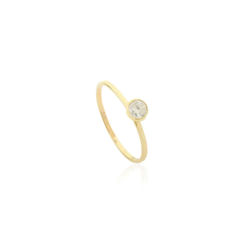14K Solid Yellow Gold Round Brilliant Cut Natural Diamond Solitaire Ring Proposal Jewelry
