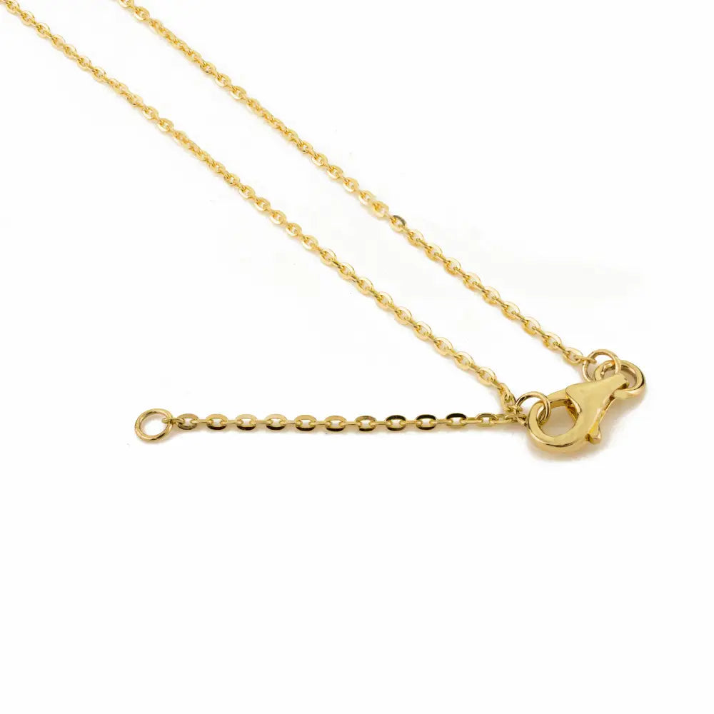Solid K14 Yellow Gold Natural Diamond Four Leaf Clover Necklace For Women Gift For Mom