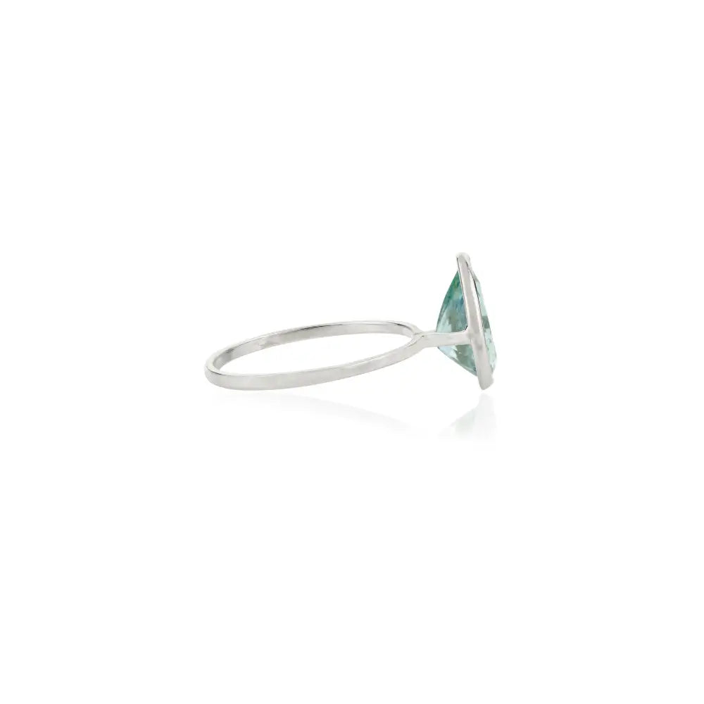 11X8 MM Pear Cut Aquamarine Gemstone Single Stone Ring Hamade 14K Gold Jewelry Manufacture